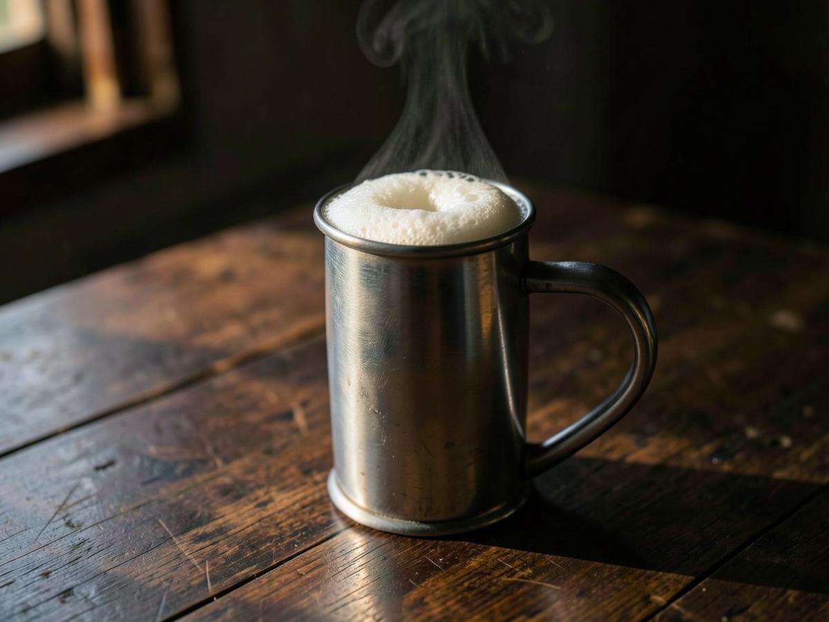 Filter coffee in a steel tumbler